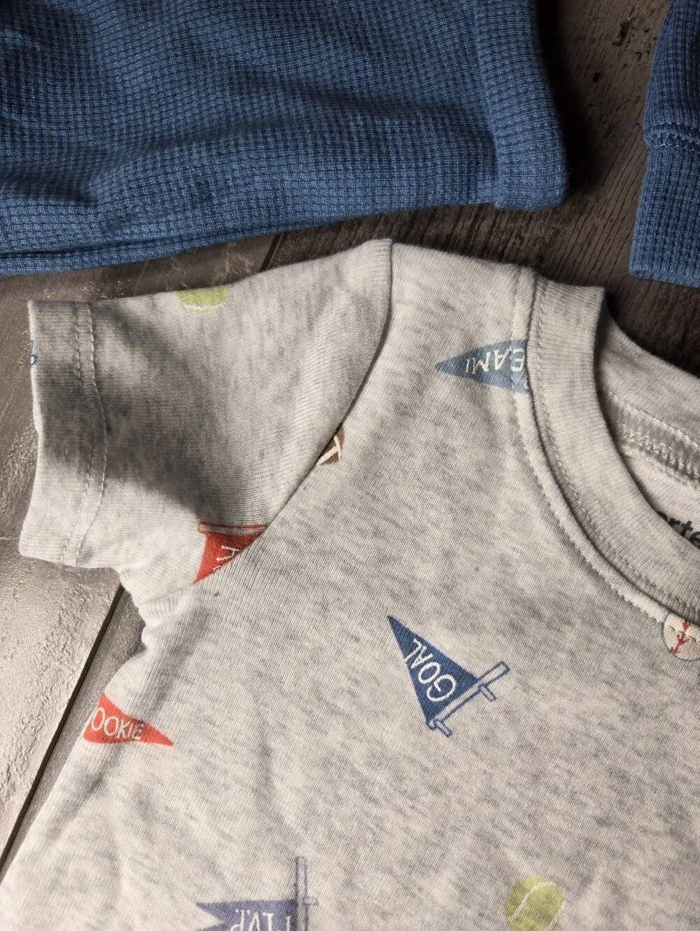 NWT Carter’s Baby Boy 3pc Outfit Set Blue Tee & Gray Bodysuit Size 9m